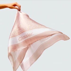 Glossier Pink Silk Scarf- limited edition NWT